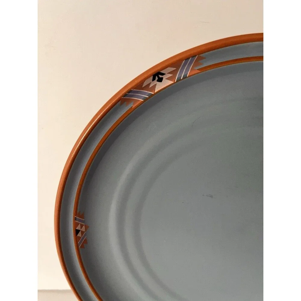 2 Noritake Blue Adobe Dinner Plates 10 1/4